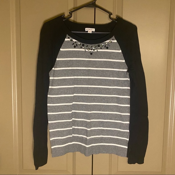 Merona Striped and Jeweled Sweater - Picture 4 of 5